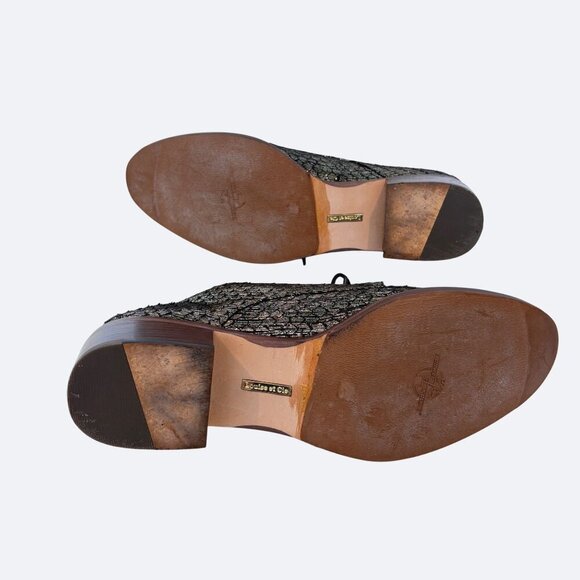 Louise et Cie Lo-Fenn Block Heel Leather Derby Lace Up Size 11 Metalic - Picture 9 of 11